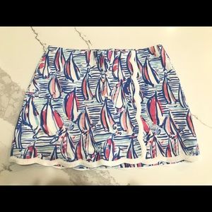 Lilly Pulitzer Skort New sz. 4 Sailboat Print